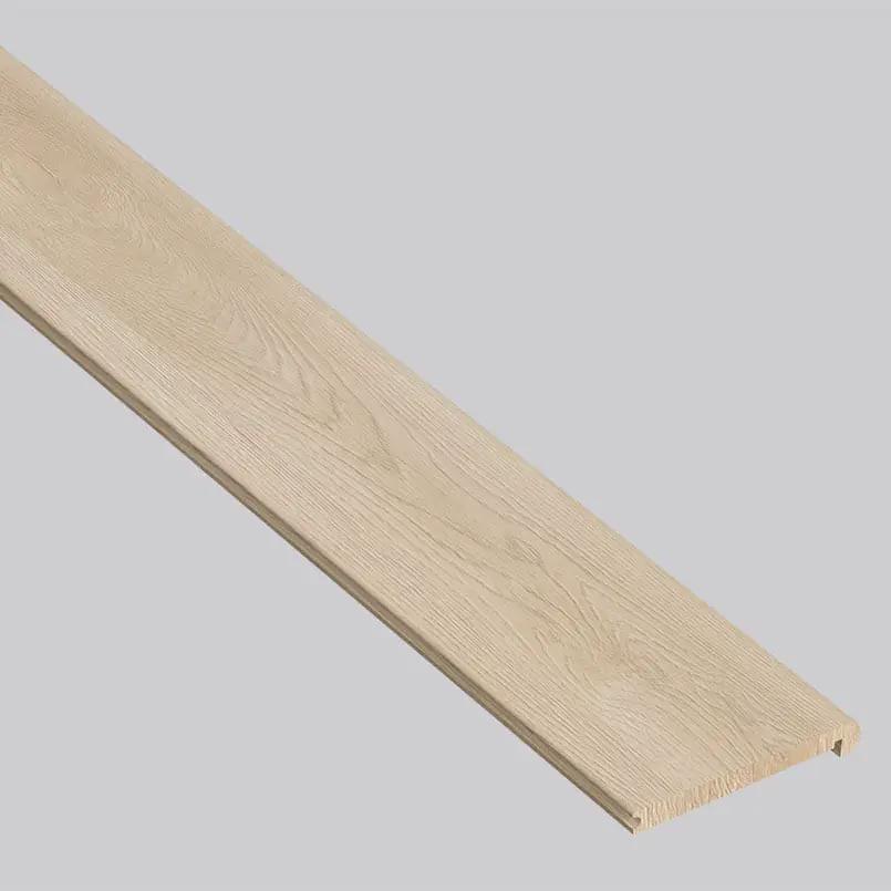 Shorecliffs Schertz Oaks Semi Gloss Flush Stair Nose Wood Look Rigid Core Moldings 4.53x0.94 close up