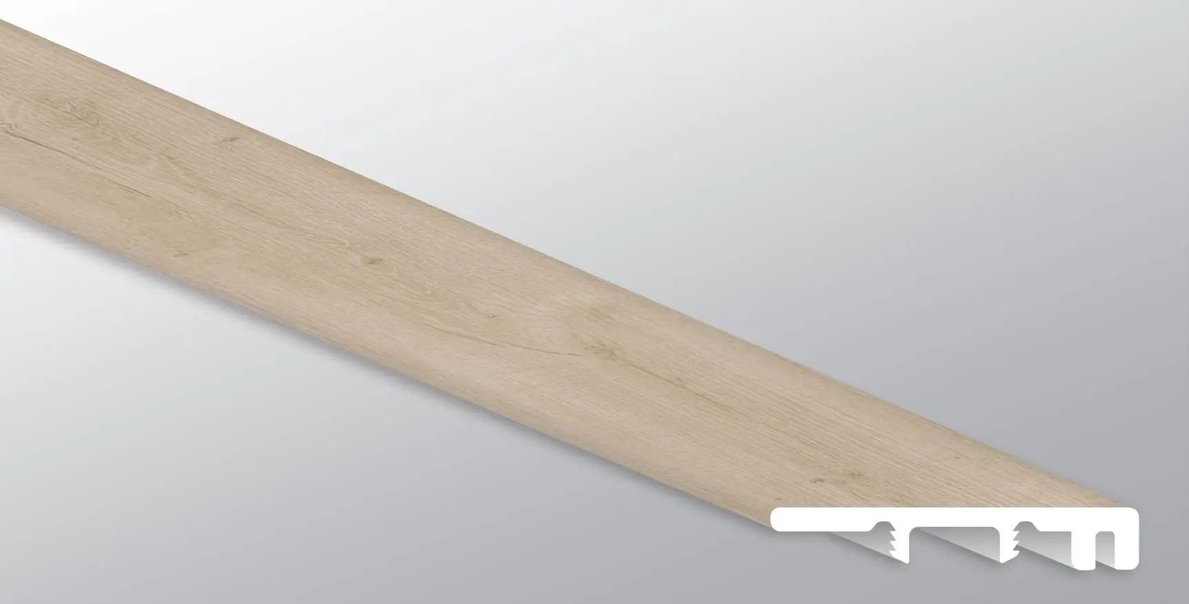 Laurel Shasta Grove Semi Gloss End Cap Wood Look Lvt Moldings 1.5x0.25 close up