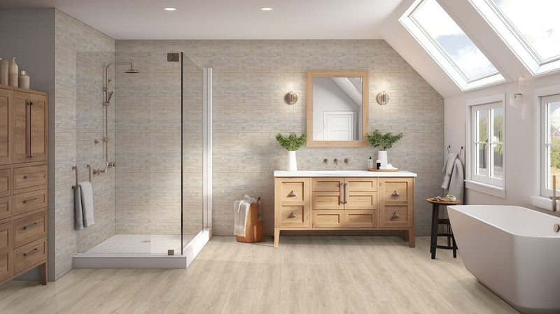 Laurel Shasta Grove Semi Gloss Flush Stair Nose Wood Look Lvt Moldings 2.75x0.75 in a finished room