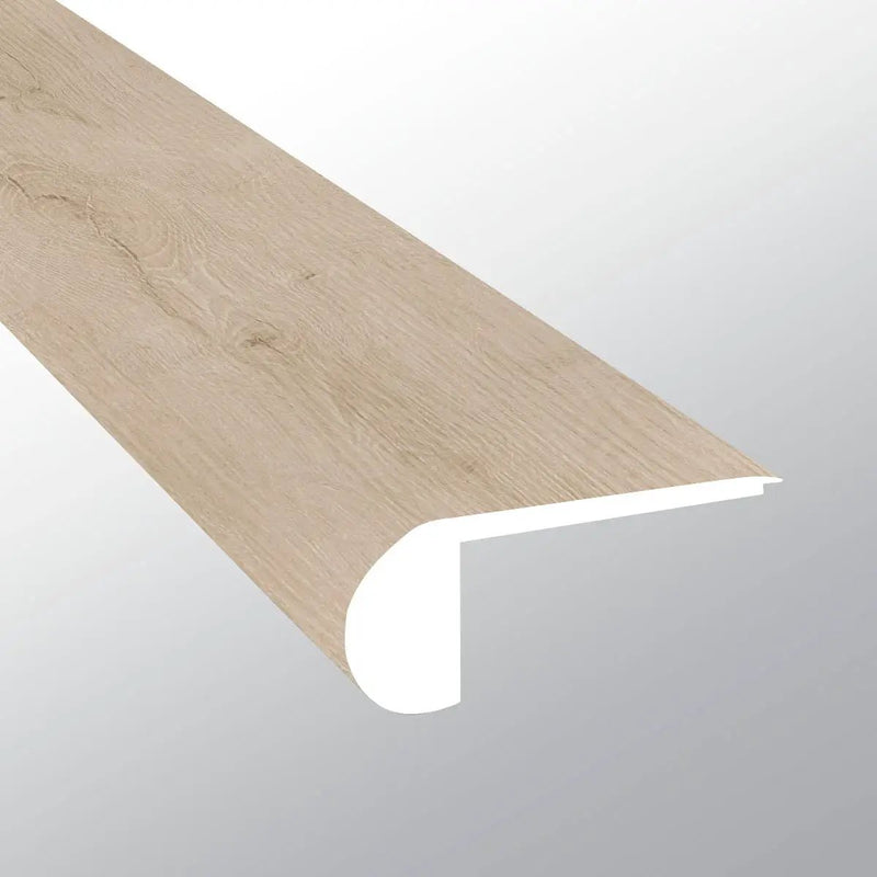 Laurel Shasta Grove Semi Gloss Flush Stair Nose Wood Look Lvt Moldings 2.75x0.75 close up
