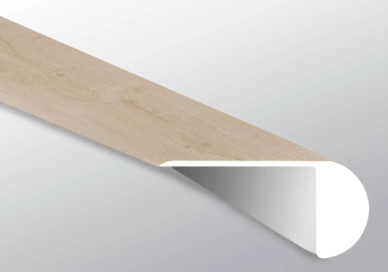 Laurel Shasta Grove Semi Gloss Overlap Stair Nose Wood Look Lvt Moldings 2.23x1.03 close up