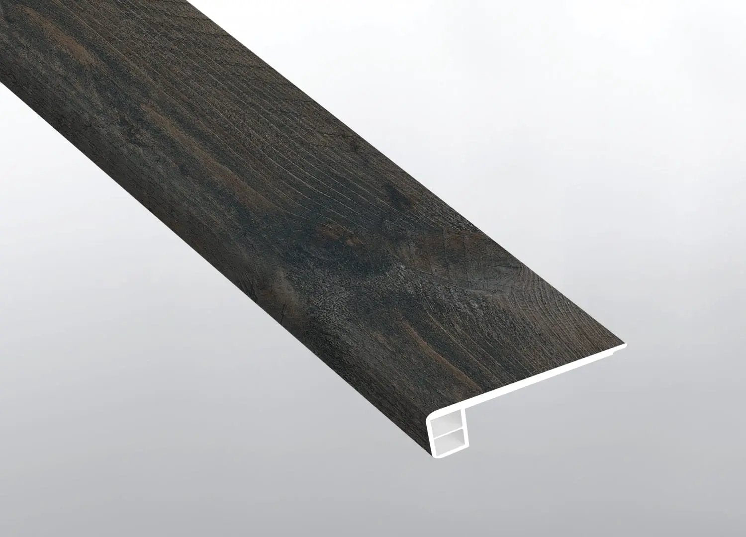 Cyrus Stable Semi Gloss Flush Stair Nose End Cap Wood Look Lvt Moldings 2.75x0.75 close up