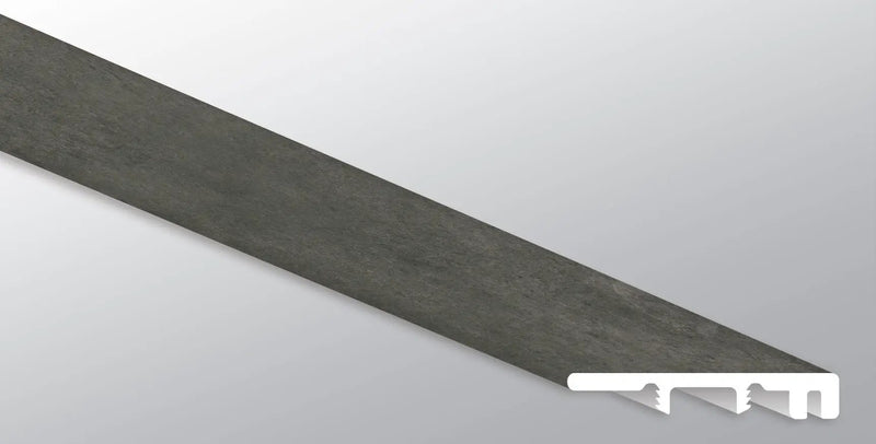 Trecento Stormbound Semi Gloss End Cap Stone Look Lvt Moldings 1.5x0.25 close up