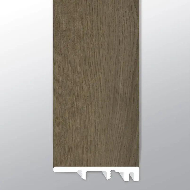 Ashton 2.0 Sunnyset Semi Gloss End Cap Wood Look Lvt Moldings 1.5x0.25 close up