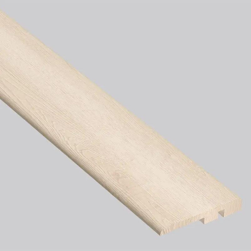 Shorecliffs Sunny Shake Semi Gloss End Cap Wood Look Rigid Core Moldings 1.5x0.25 close up