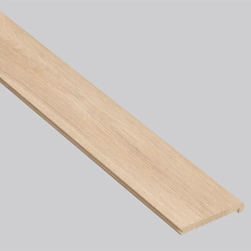 Smithcliffs Sunnyvale Semi Gloss Flush Stair Nose Wood Look Rigid Core Moldings close up