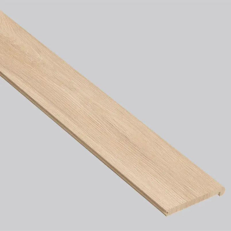 Smithcliffs Sunnyvale Semi Gloss Flush Stair Nose Wood Look Rigid Core Moldings close up