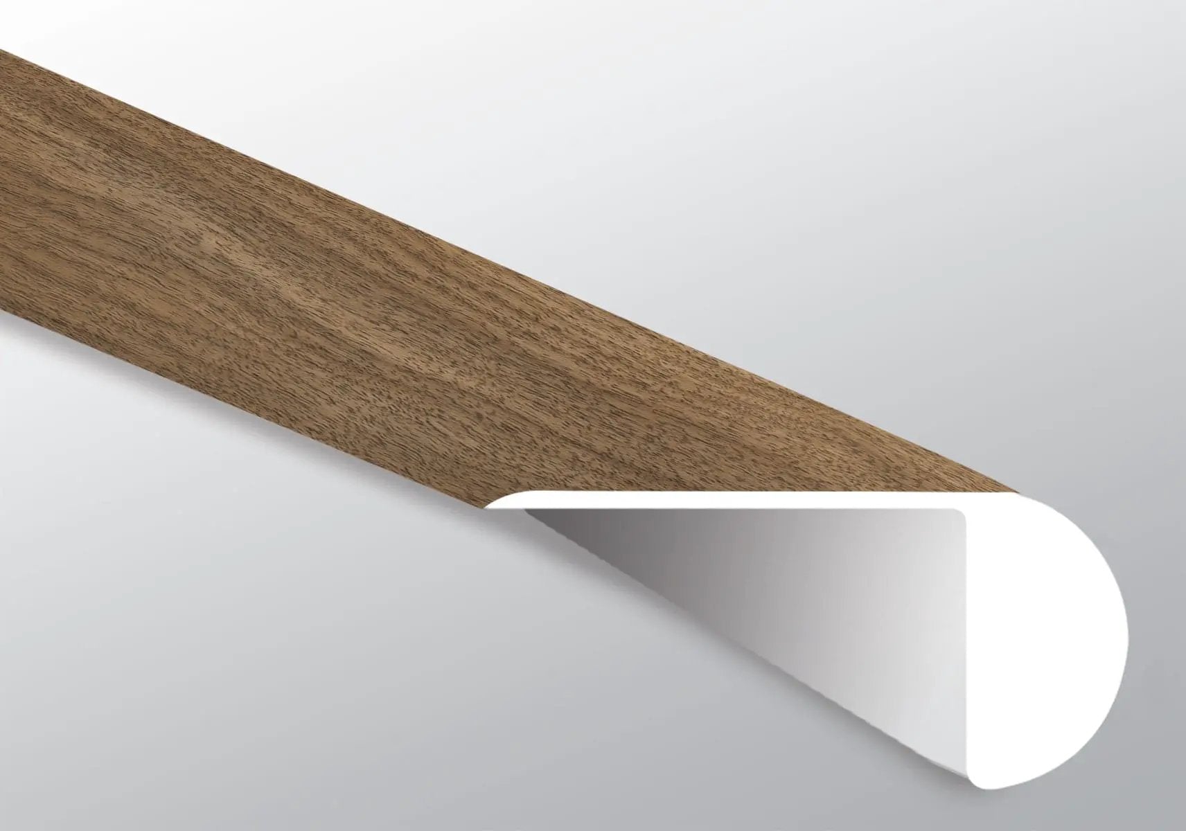 Glenridge Tawny Birch Semi Gloss Overlap Stair Nose Wood Look Lvt Moldings 2.23x1.03 close up
