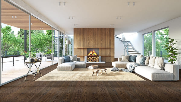 Mccarran Thornburg Matte Wood Look Planks 9.5x86 in a finished room