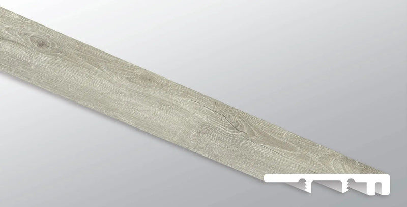 Glenridge Twilight Oak Semi Gloss End Cap Wood Look Lvt Moldings 1.5x0.25 close up