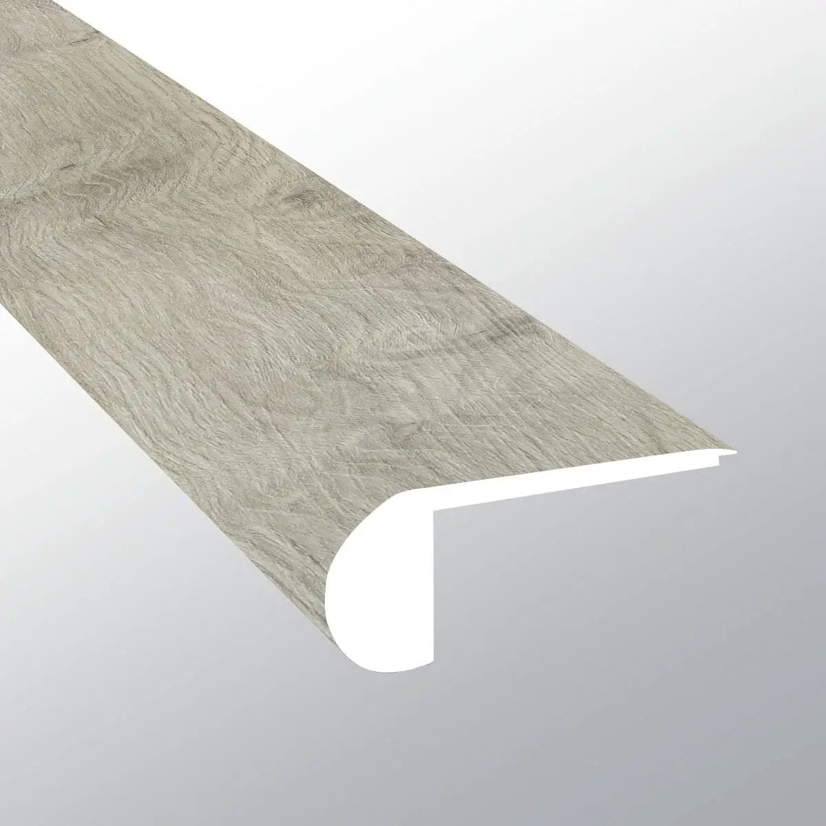 Ashton York Gray Semi Gloss Flush Stair Nose Wood Look Lvt Moldings 2.75x0.75 close up