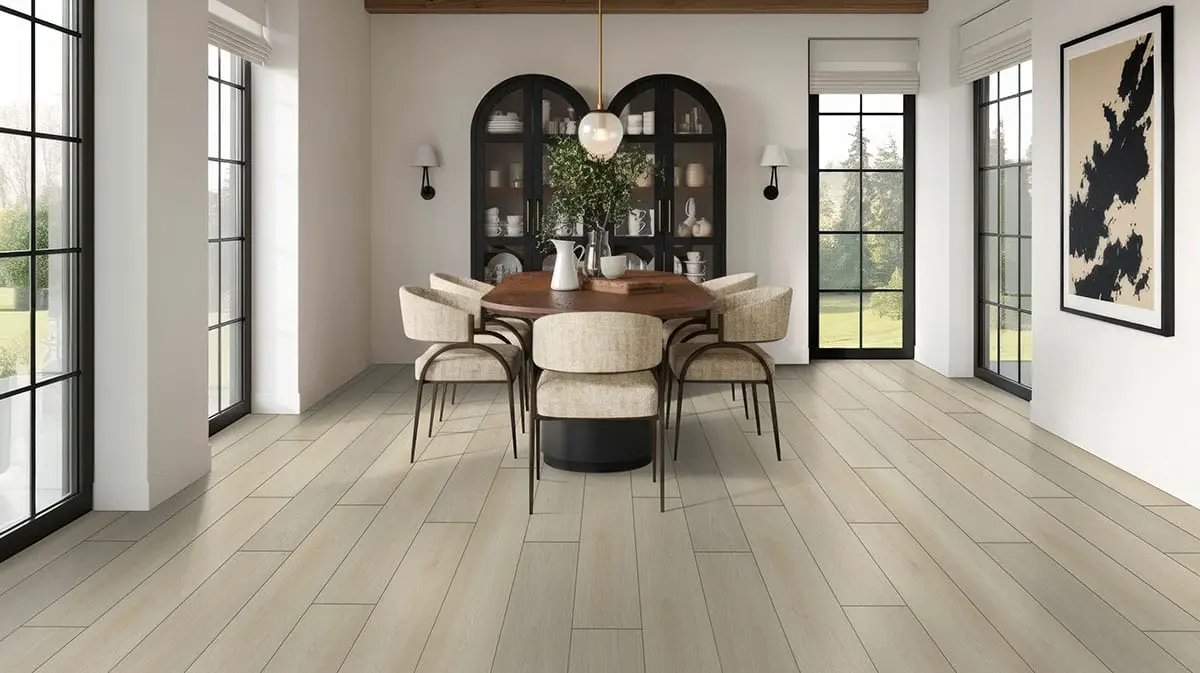 Andover Vintaj Semi Gloss Quarter Round Wood Look Lvt Moldings 0.64x0.75 in a finished room