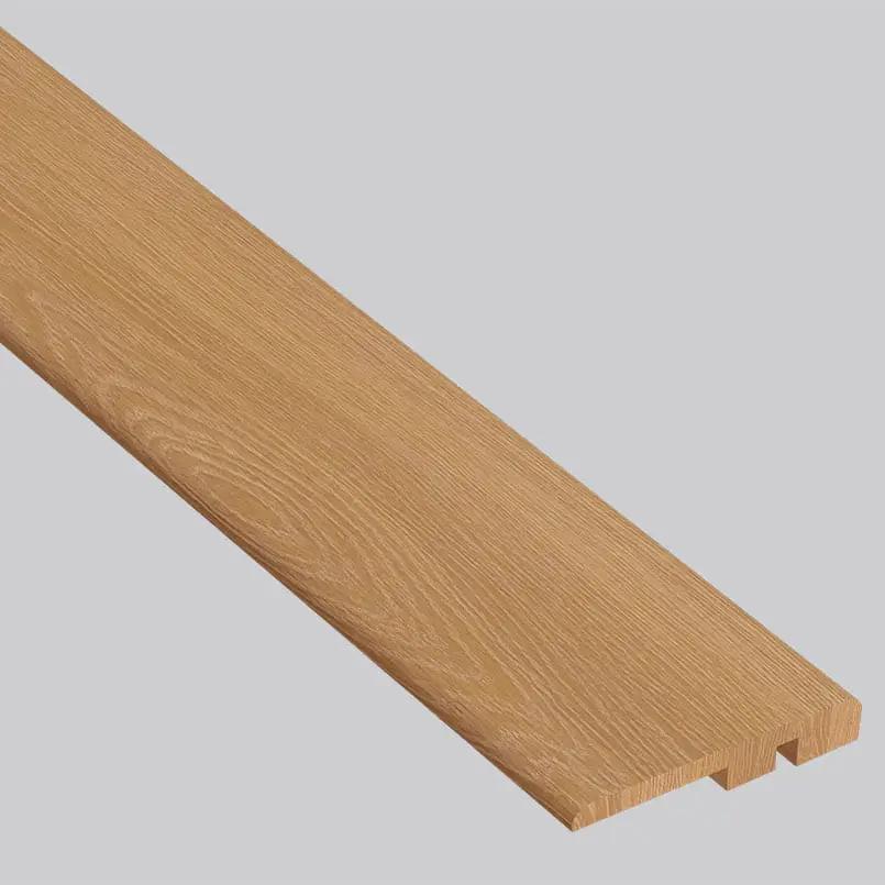 Shorecliffs Wallingford Blonde Semi Gloss End Cap Wood Look Rigid Core Moldings 1.5x0.25 close up