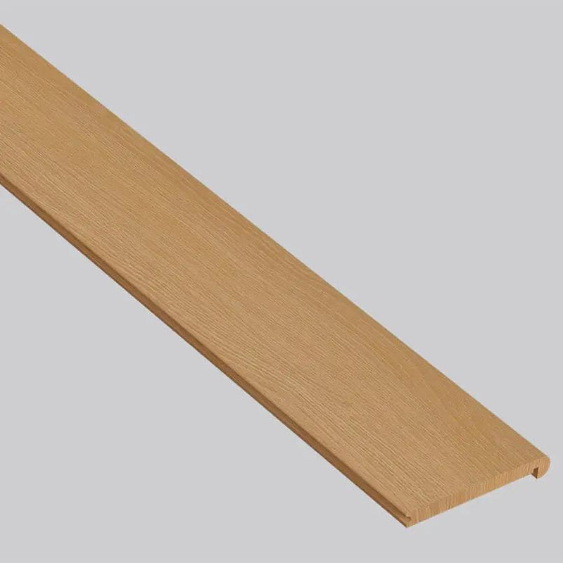 Shorecliffs Wallingford Blonde Semi Gloss Flush Stair Nose Wood Look Rigid Core Moldings 4.53x0.94 close up