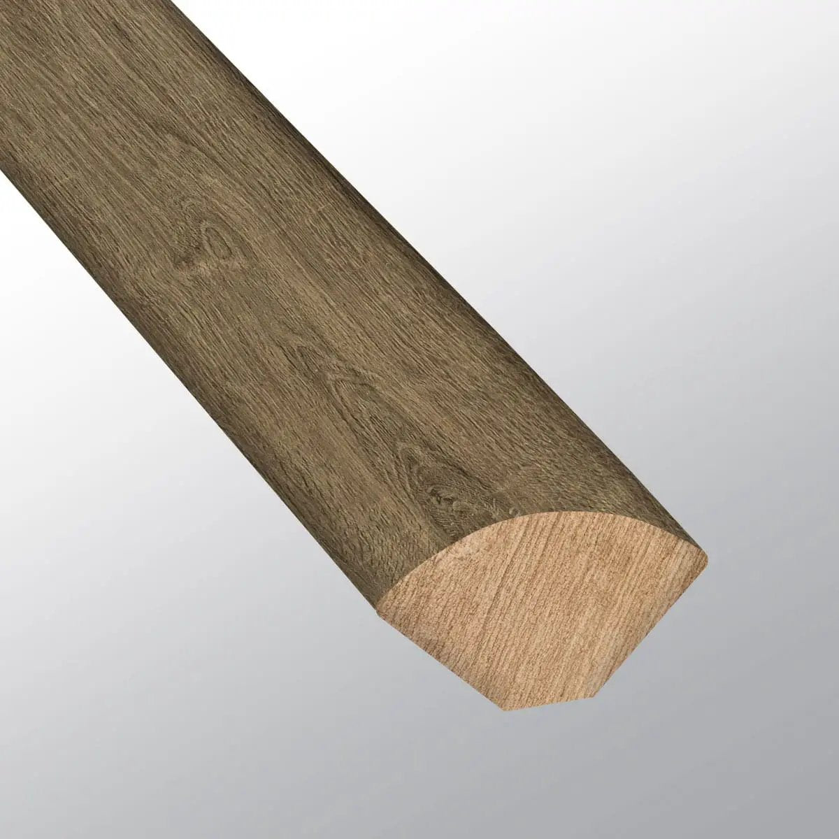 Cyrus Walnut Waves Semi Gloss Quarter Round Wood Look Lvt Moldings 0.64x0.75 close up