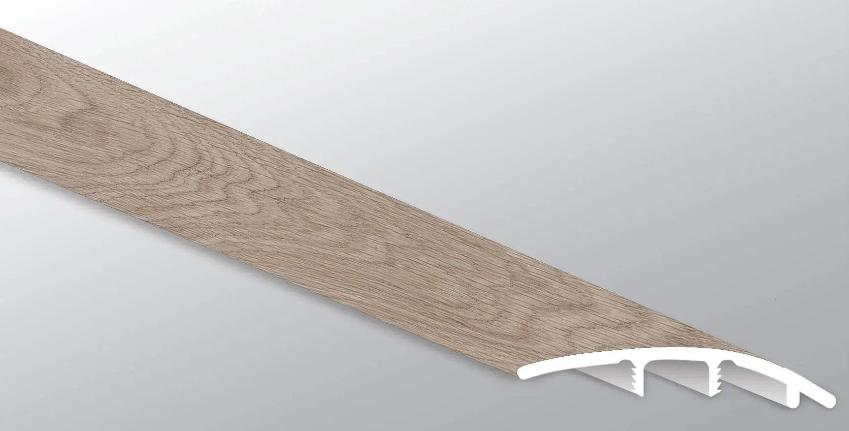 Cyrus Whitfield Gray Semi Gloss Stair Riser Wood Look Lvt Moldings 1.77x0.345 close up