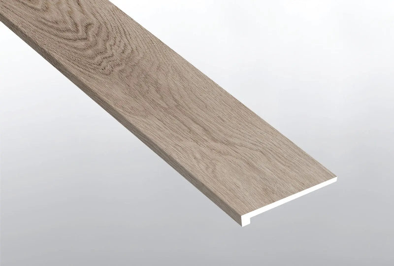 Cyrus Whitfield Gray Semi Gloss Wood Look Lvt Moldings 12x1.25 1.25 inch close up