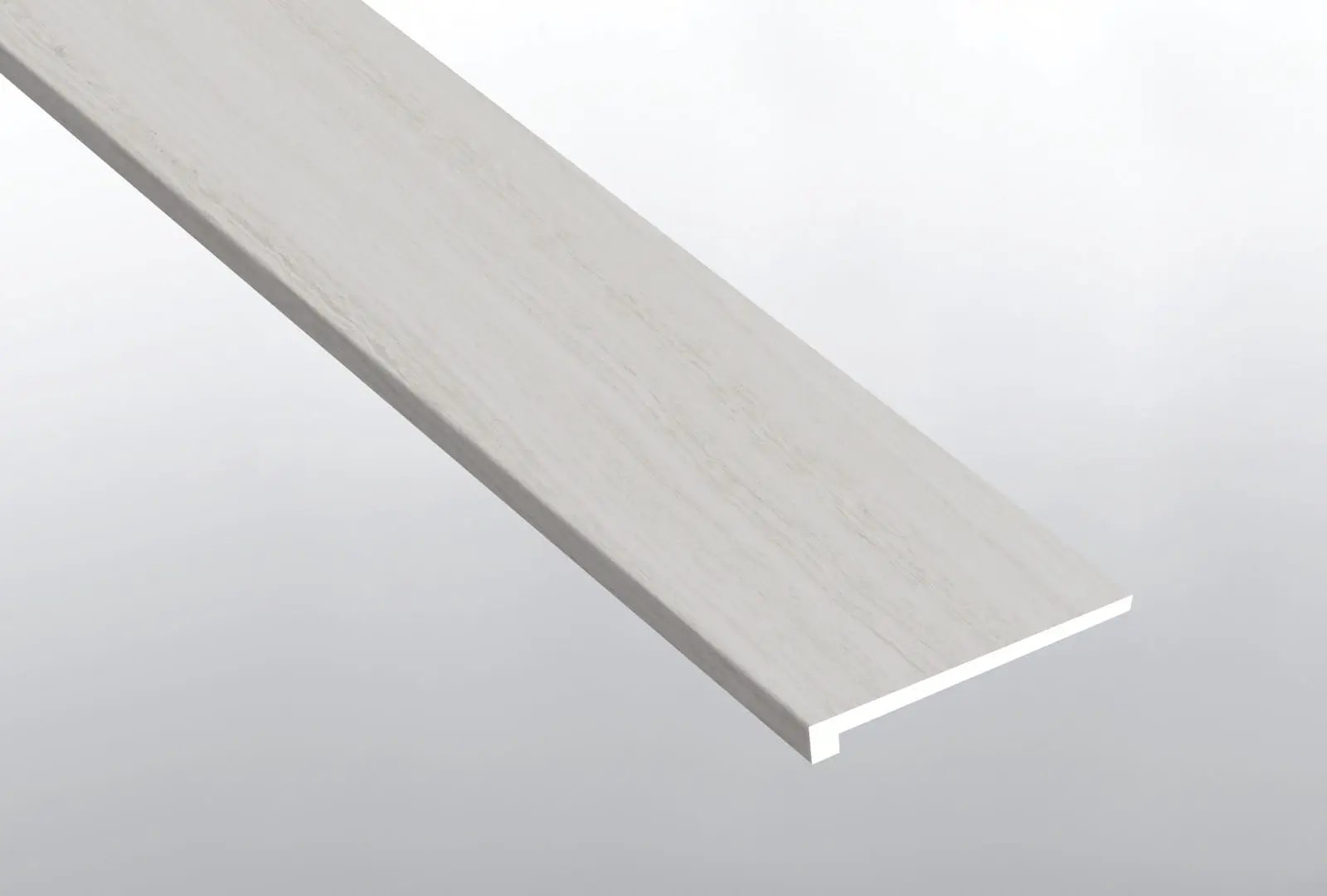 Trecento White Ocean Semi Gloss Lvt Moldings 12x1.25 close up