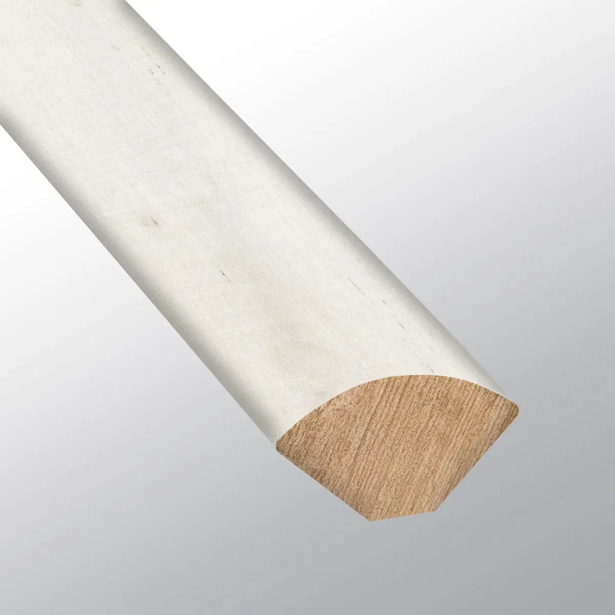 Andover Whitby White Semi Gloss Quarter Round Wood Look Lvt Moldings 0.64x0.75 close up