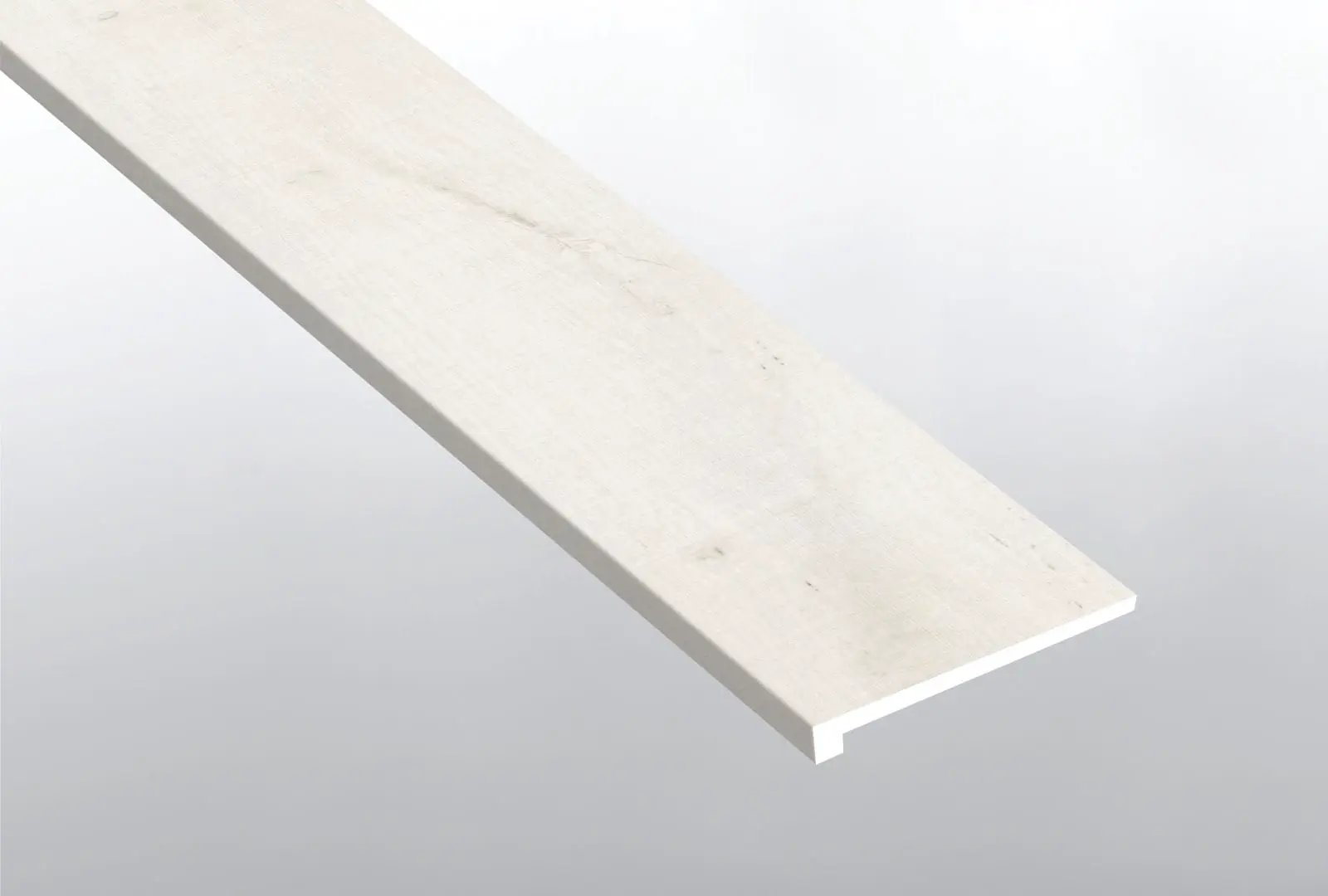 Andover Whitby White Semi Gloss Wood Look Lvt Moldings 12x1.25 close up