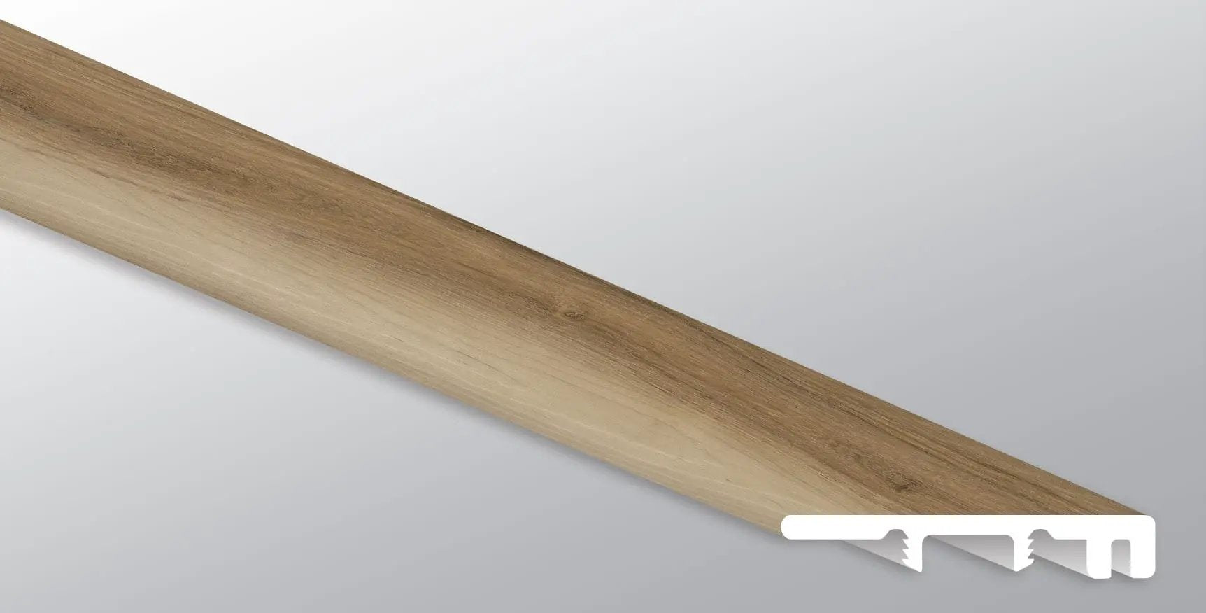 Andover Wilton Semi Gloss End Cap Wood Look Lvt Moldings 1.5x0.25 close up