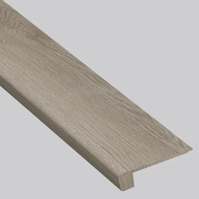 Shorecliffs Wixom Valley Semi Gloss Flush Stair Nose End Cap Wood Look Rigid Core Moldings 4.53x0.94 close up