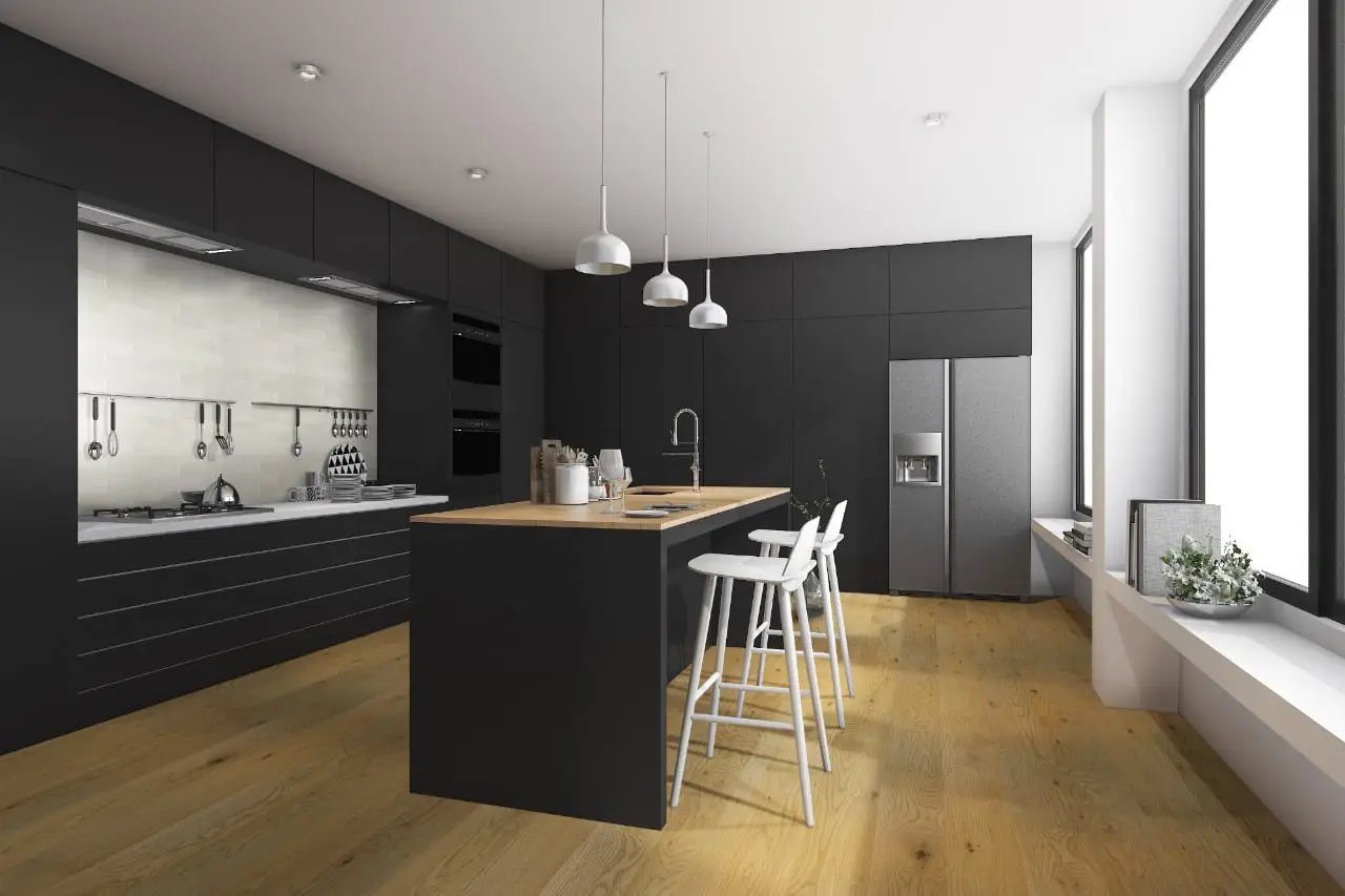 Woodhills Aura Gold Oak Wood Matte Look Planks 6.5x48 in a finished room
