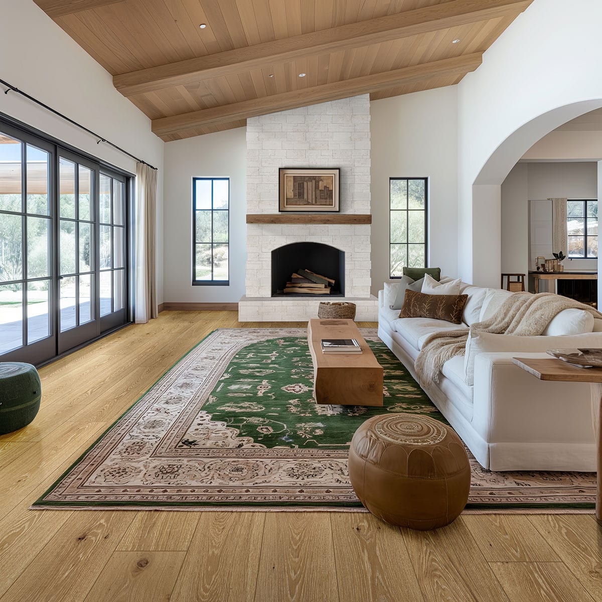 Mccarran Kentsea Oak Matte Wood Look Planks 9.5x86 in a finished room