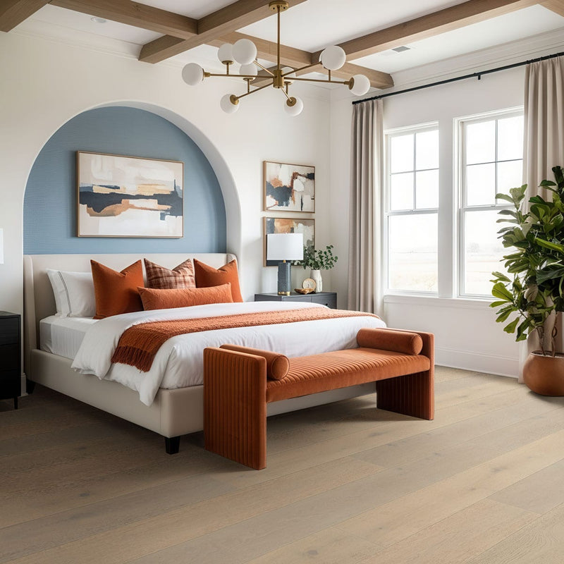 Mccarran Mable Matte Wood Look Planks 9.5x86 in a finished room
