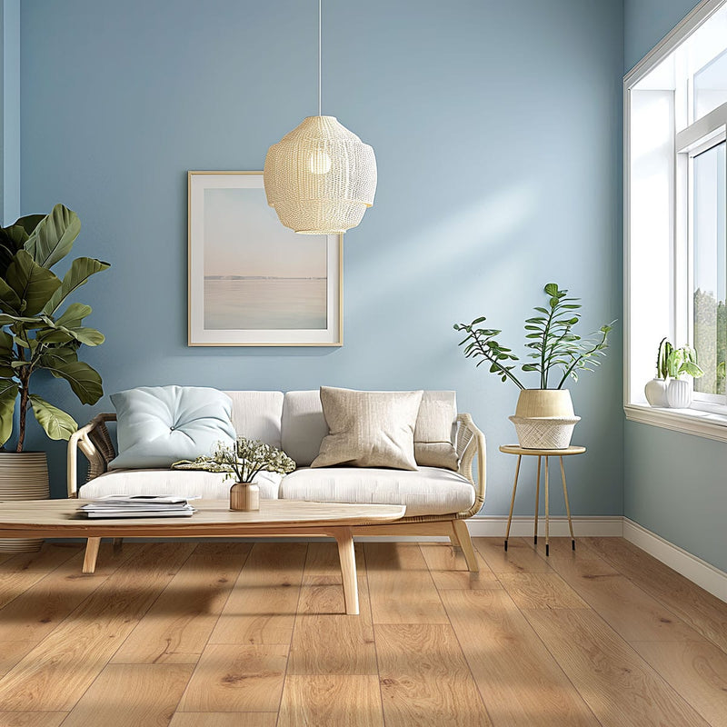 Mccarran Montevideo Oak Matte Wood Look Planks 9.5x86 in a finished room