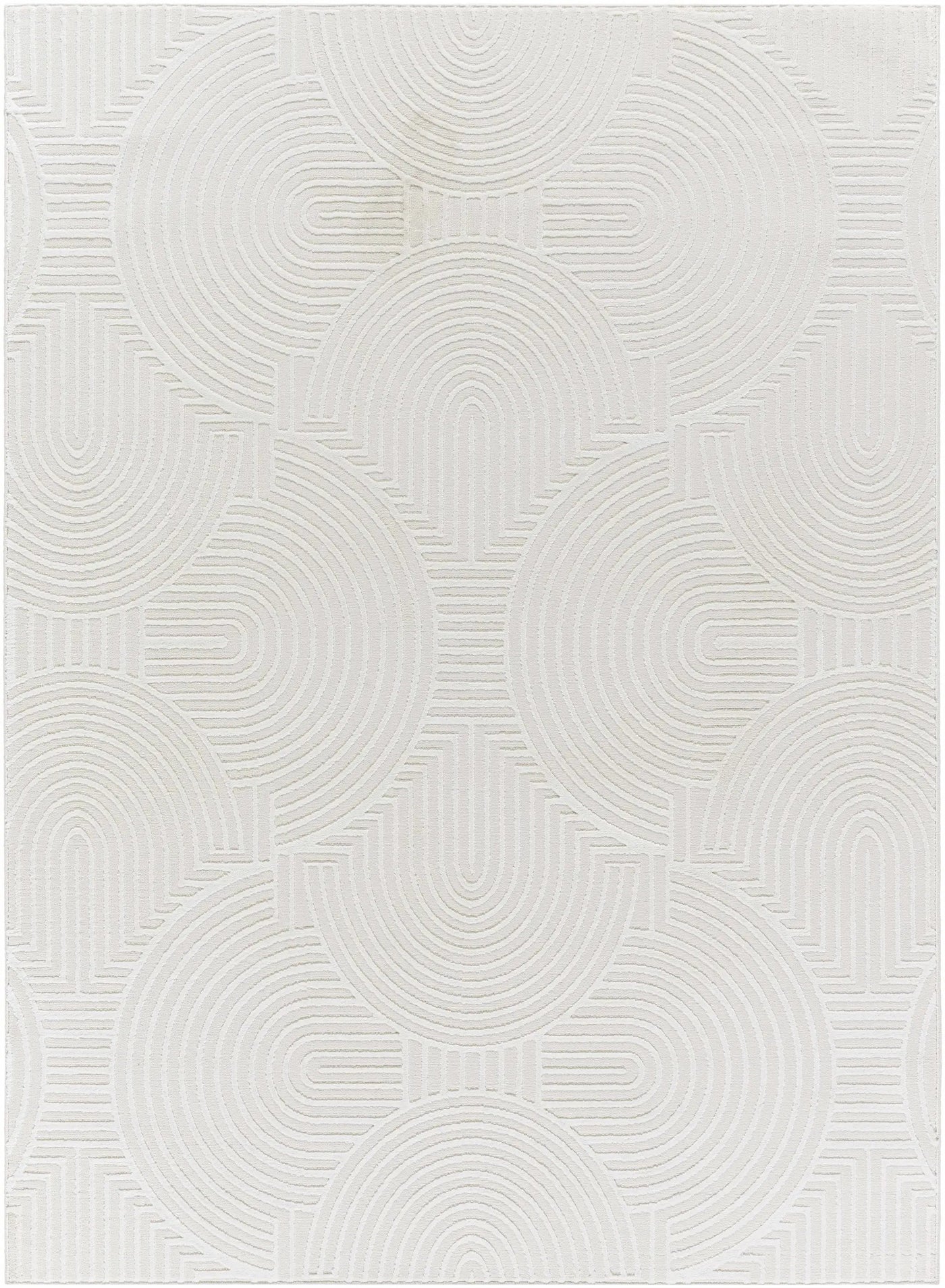 Aucoin Cream 3D Rainbow Washable Area Rug by Boutique Rugs