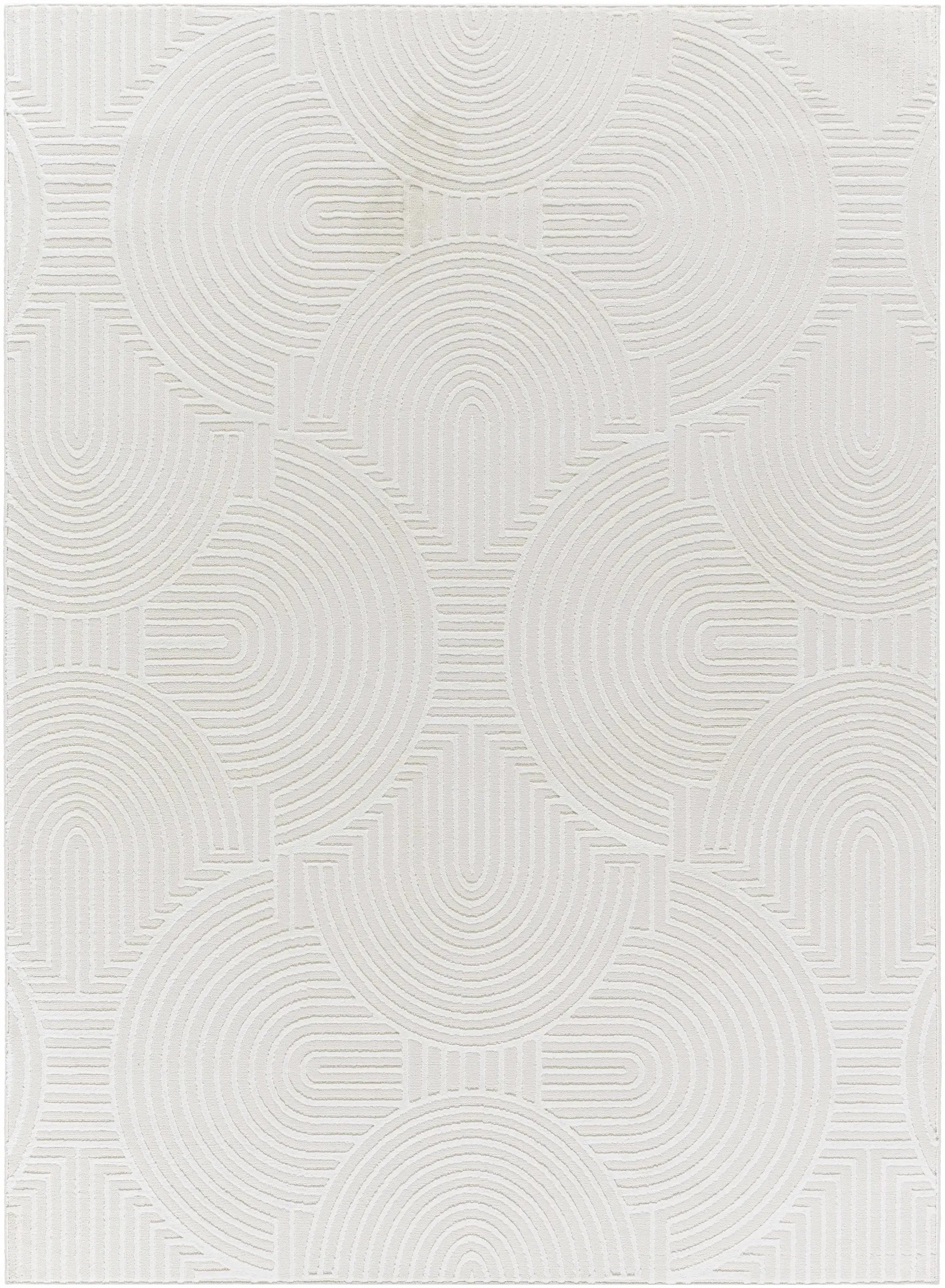 Aucoin Cream 3D Rainbow Washable Area Rug by Boutique Rugs