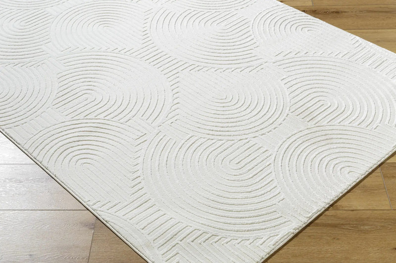 Aucoin Cream 3D Rainbow Washable Area Rug by Boutique Rugs