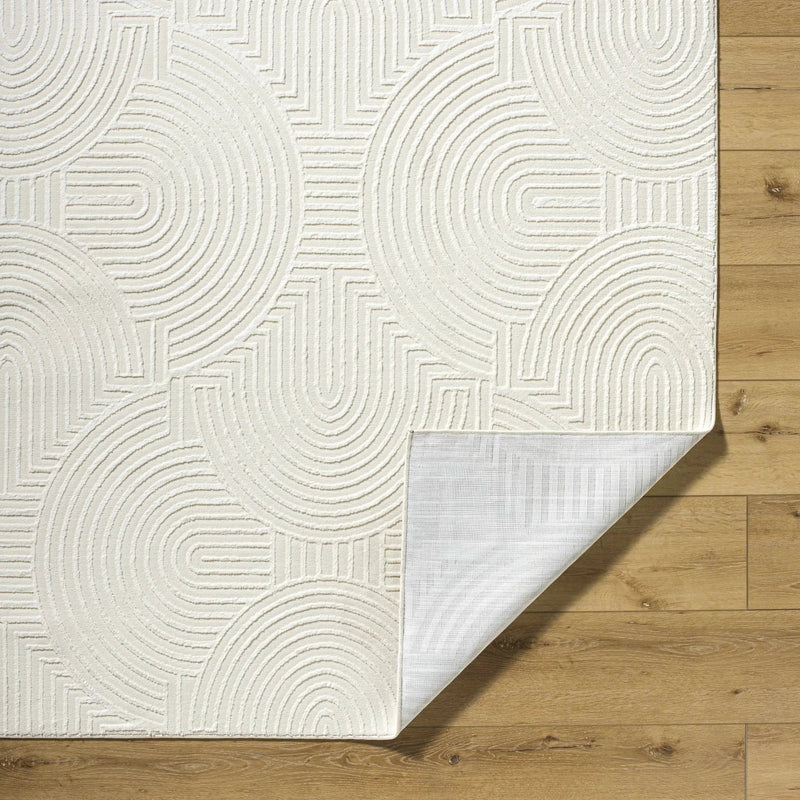 Aucoin Cream 3D Rainbow Washable Area Rug by Boutique Rugs