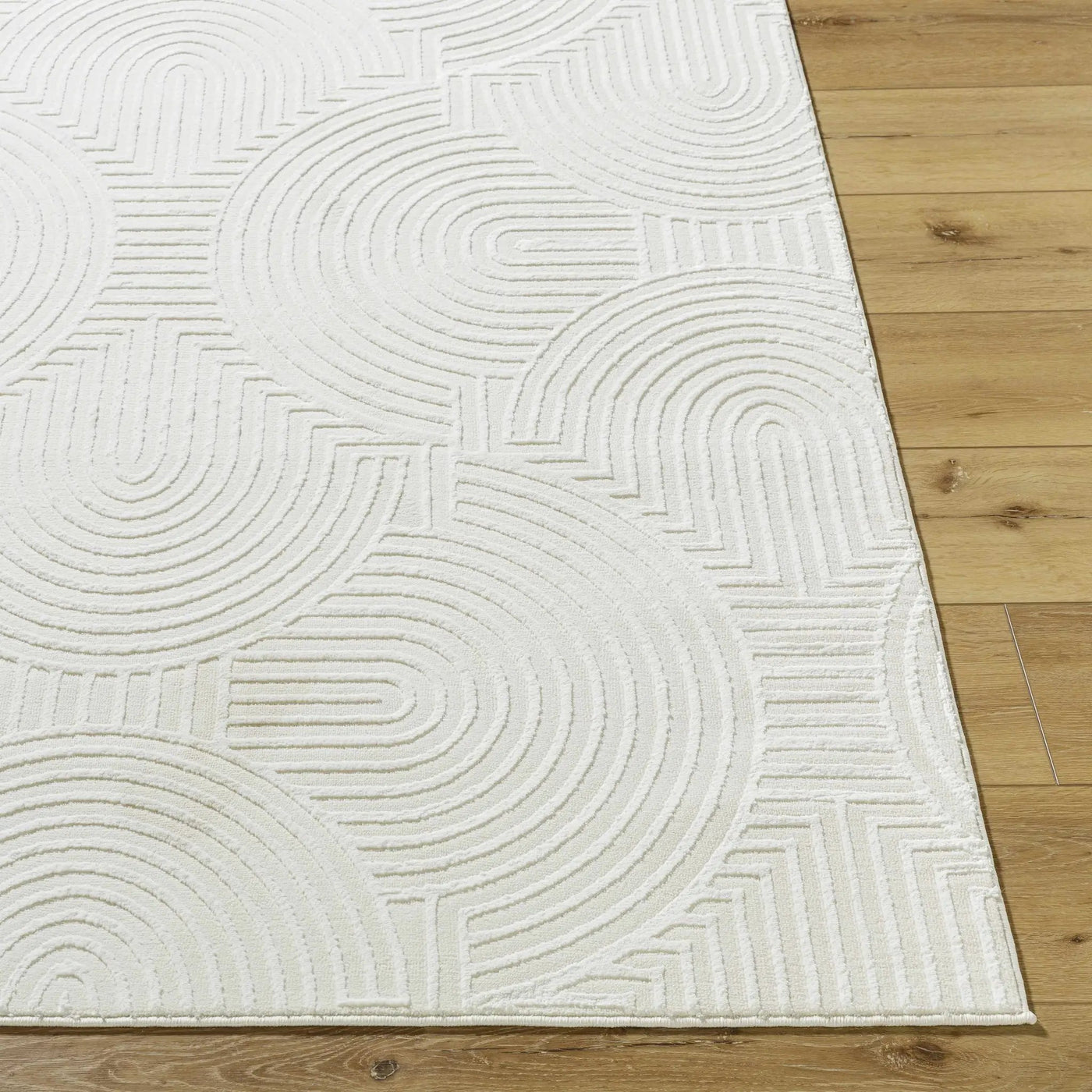 Aucoin Cream 3D Rainbow Washable Area Rug by Boutique Rugs