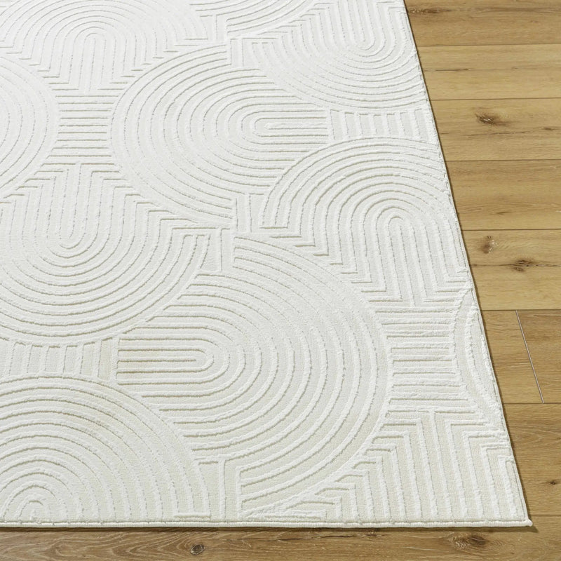 Aucoin Cream 3D Rainbow Washable Area Rug by Boutique Rugs