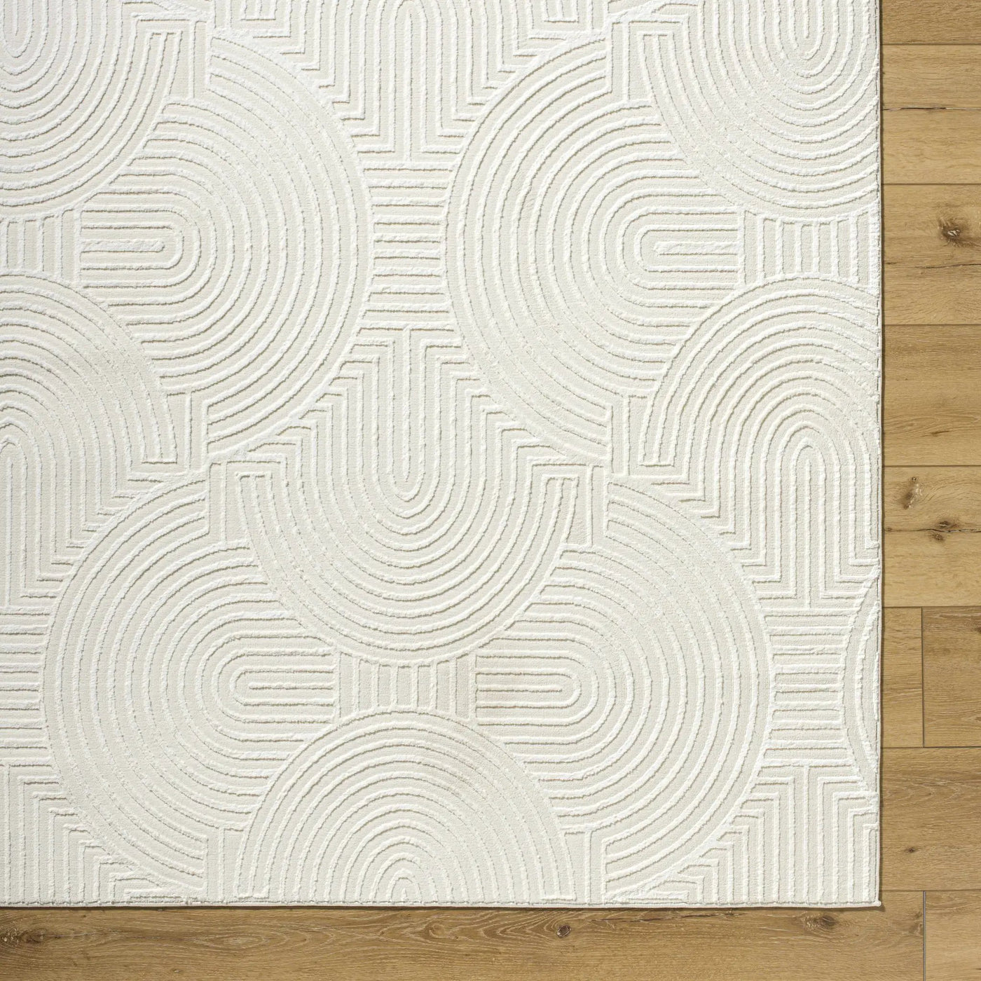 Aucoin Cream 3D Rainbow Washable Area Rug by Boutique Rugs