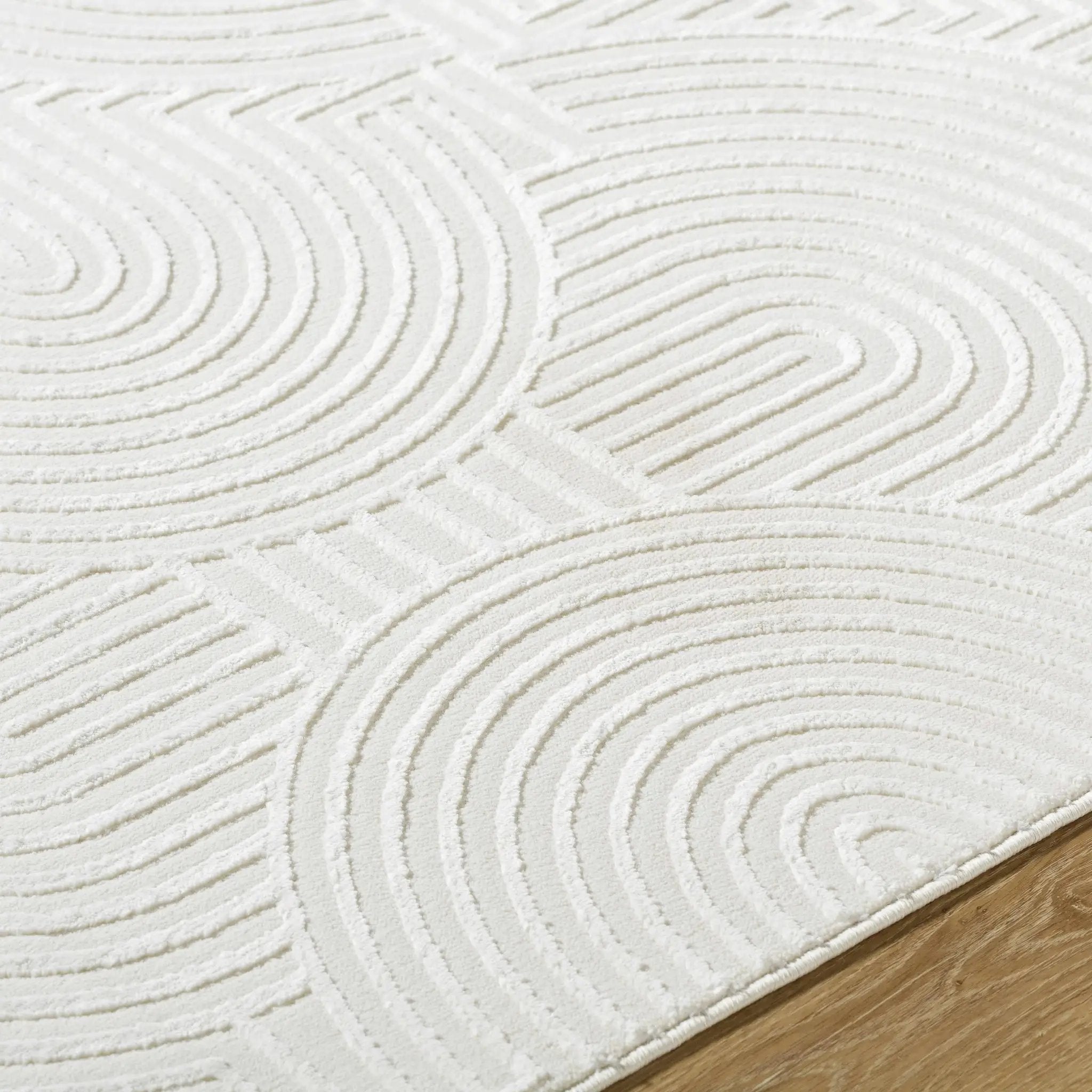 Aucoin Cream 3D Rainbow Washable Area Rug by Boutique Rugs