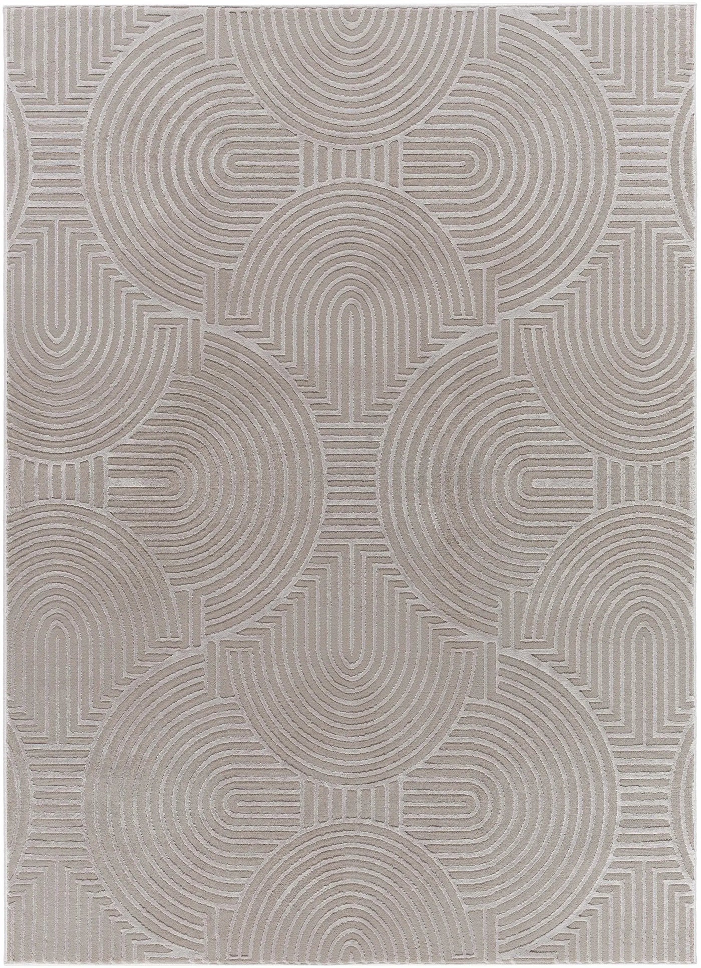 Aucoin Taupe 3D Rainbow Washable Area Rug by Boutique Rugs