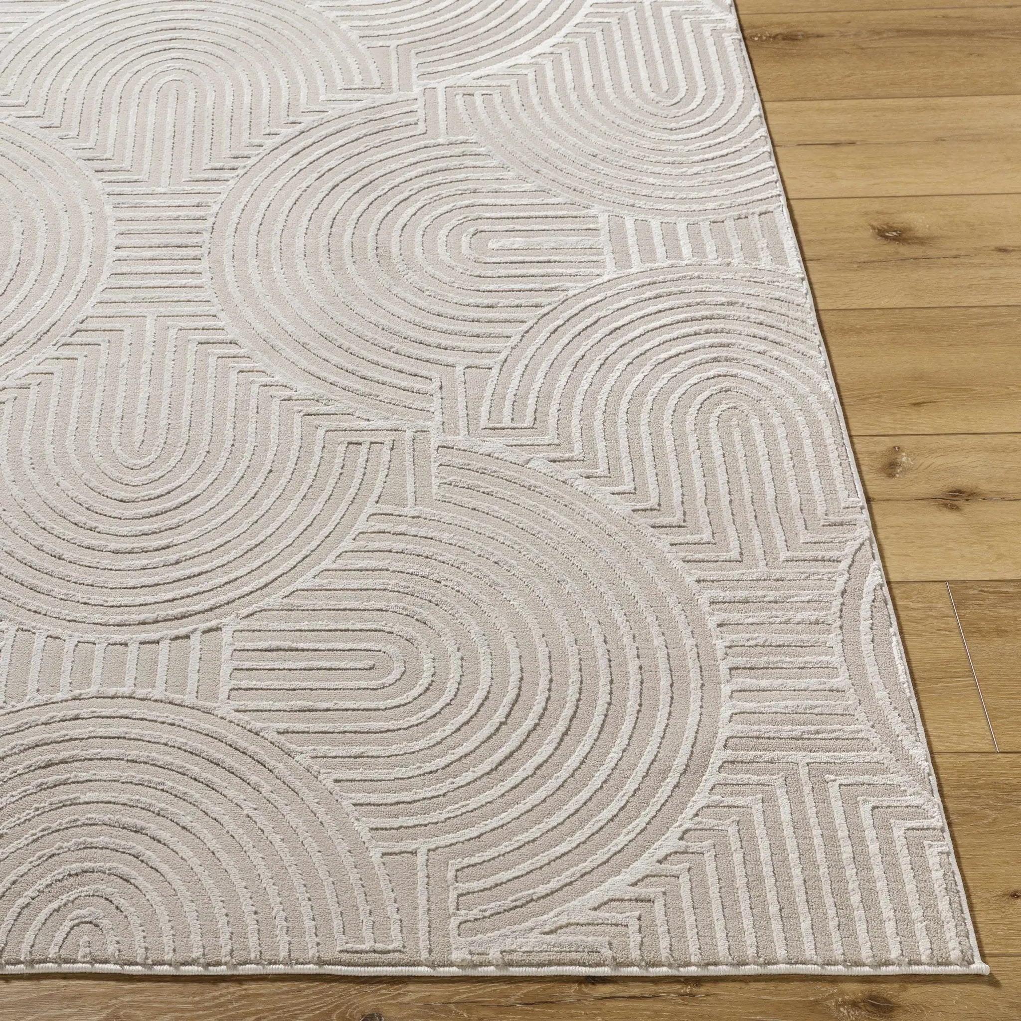 Aucoin Taupe 3D Rainbow Washable Area Rug by Boutique Rugs