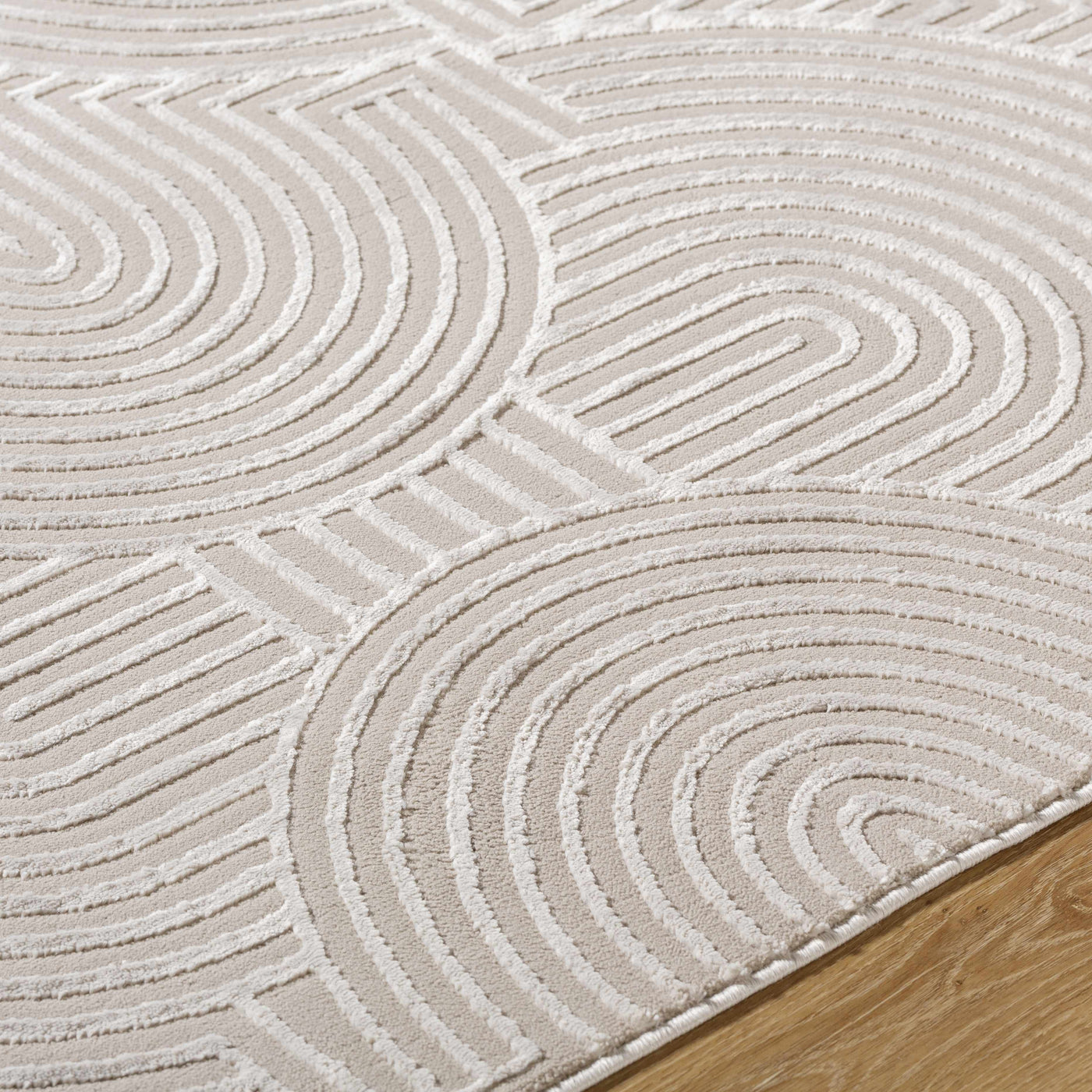 Aucoin Taupe 3D Rainbow Washable Area Rug by Boutique Rugs