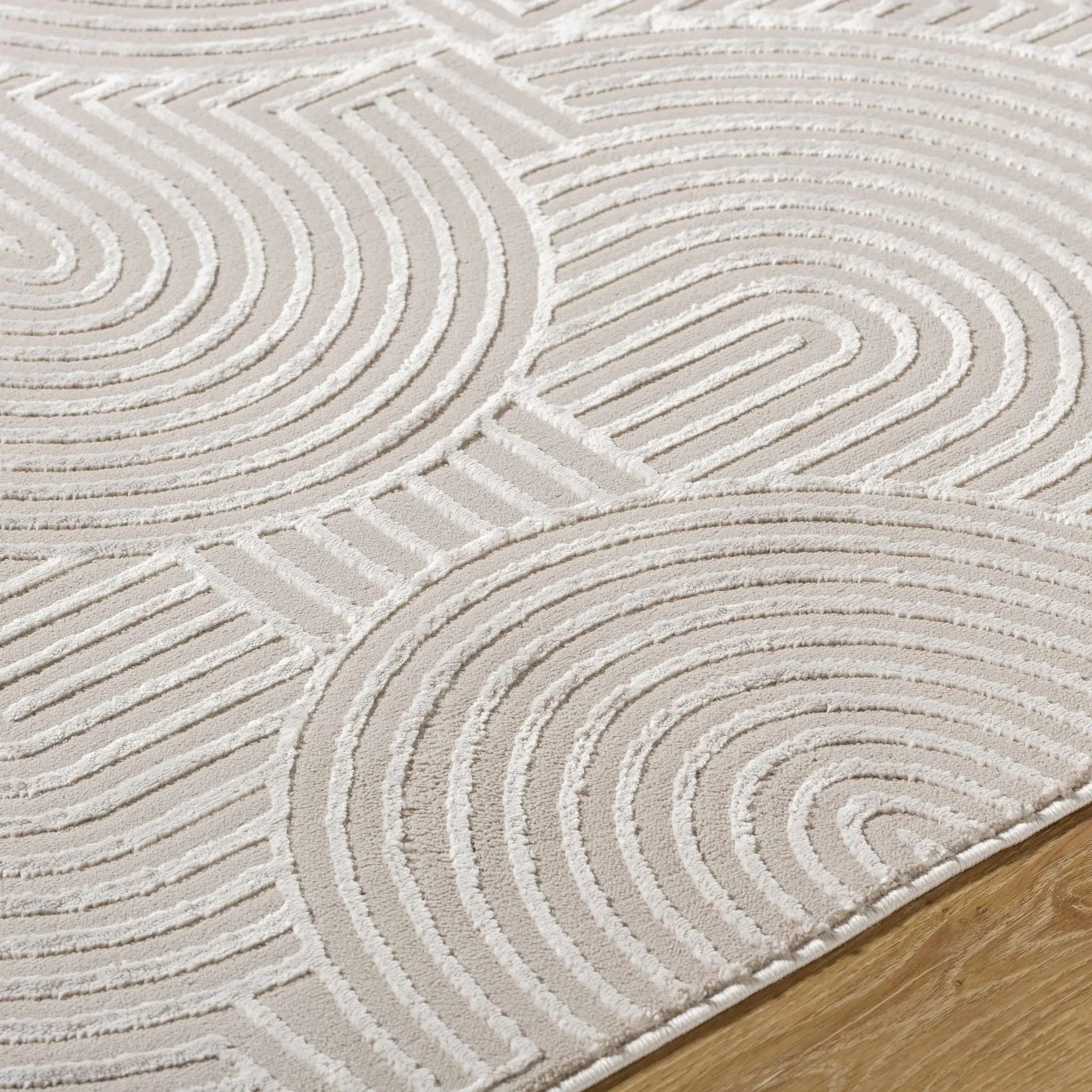 Aucoin Taupe 3D Rainbow Washable Area Rug by Boutique Rugs