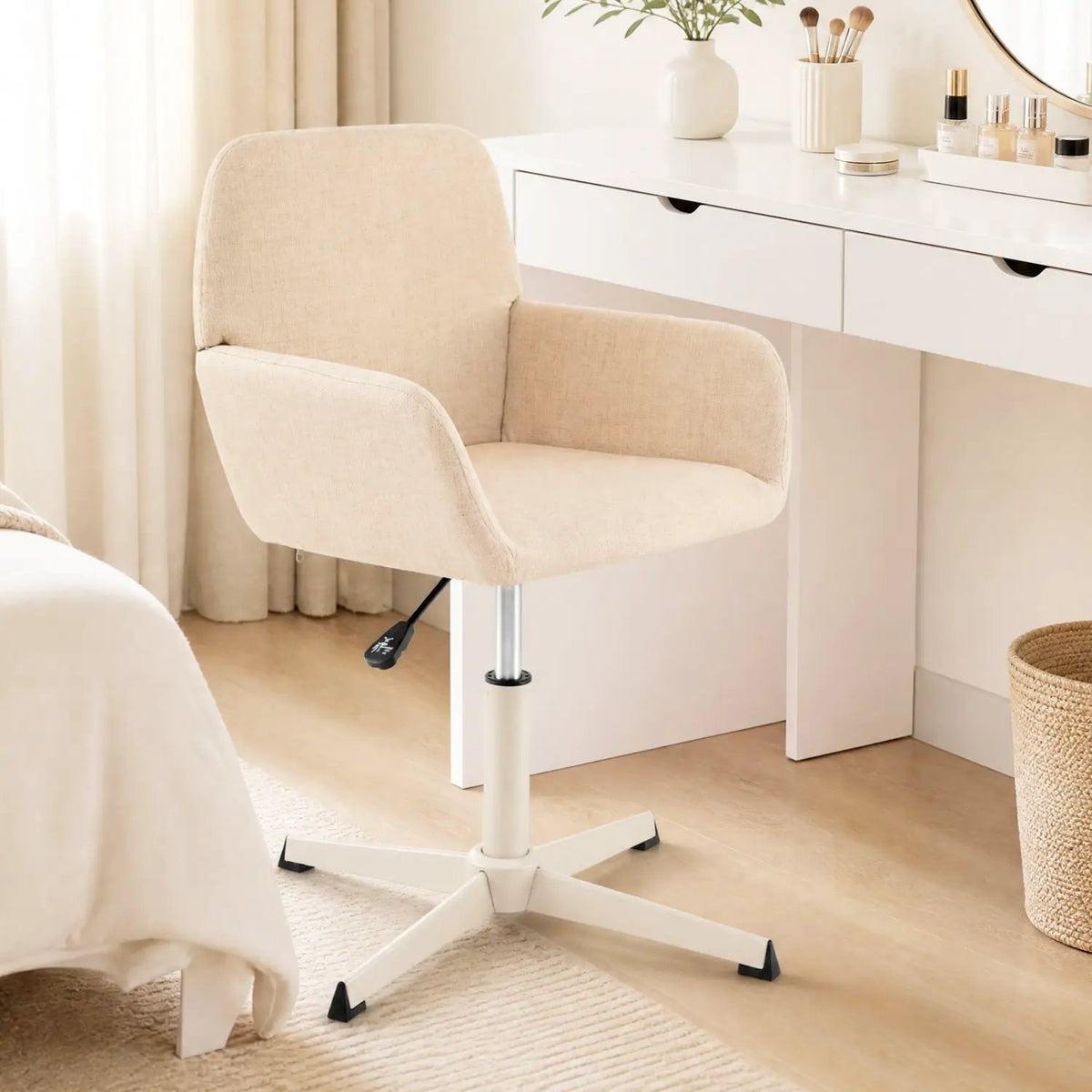 Swivel Vanity Chair with Adjustable Height and Back Support by DirectDeals