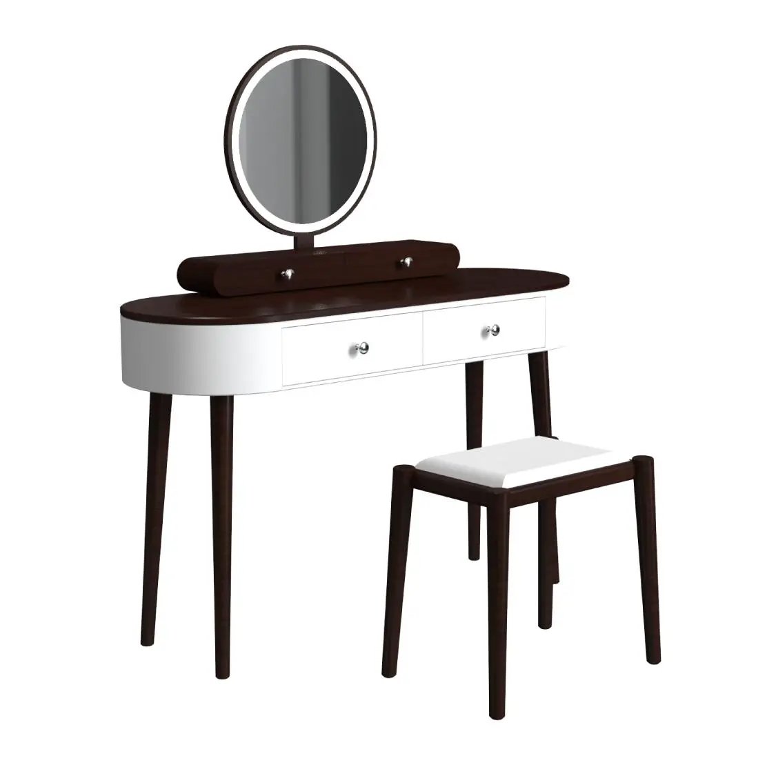 Makeup Vanity Table Set with LED Mirror and 3 Spacious Drawers by DirectDeals