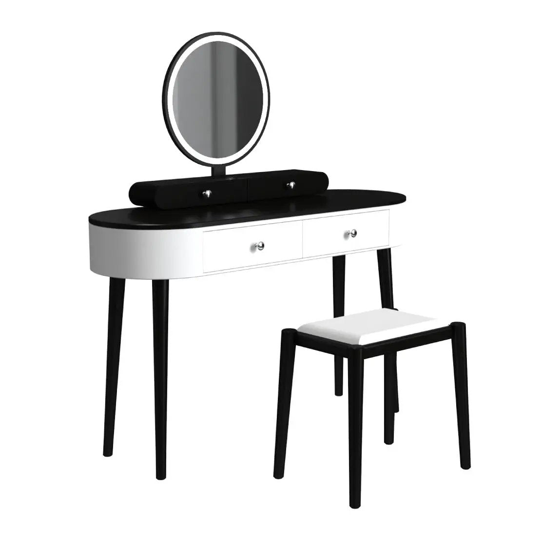 Makeup Vanity Table Set with LED Mirror and 3 Spacious Drawers by DirectDeals
