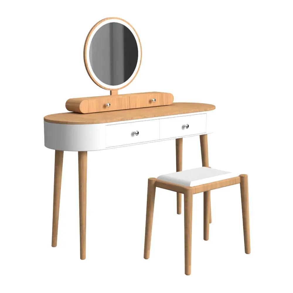 Makeup Vanity Table Set with LED Mirror and 3 Spacious Drawers by DirectDeals