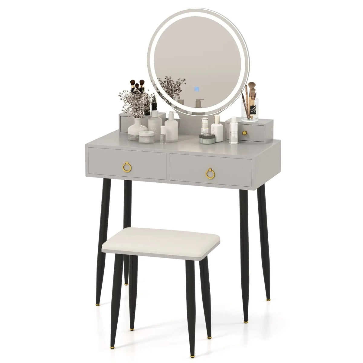 Vanity Table Set with Mirror by DirectDeals