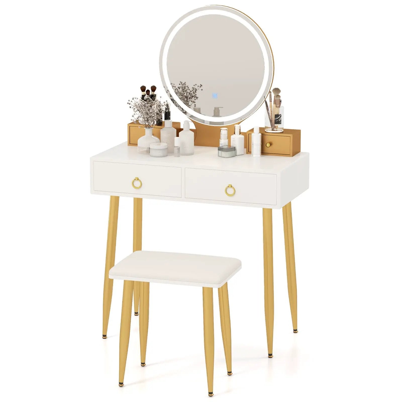 Vanity Table Set with Mirror by DirectDeals