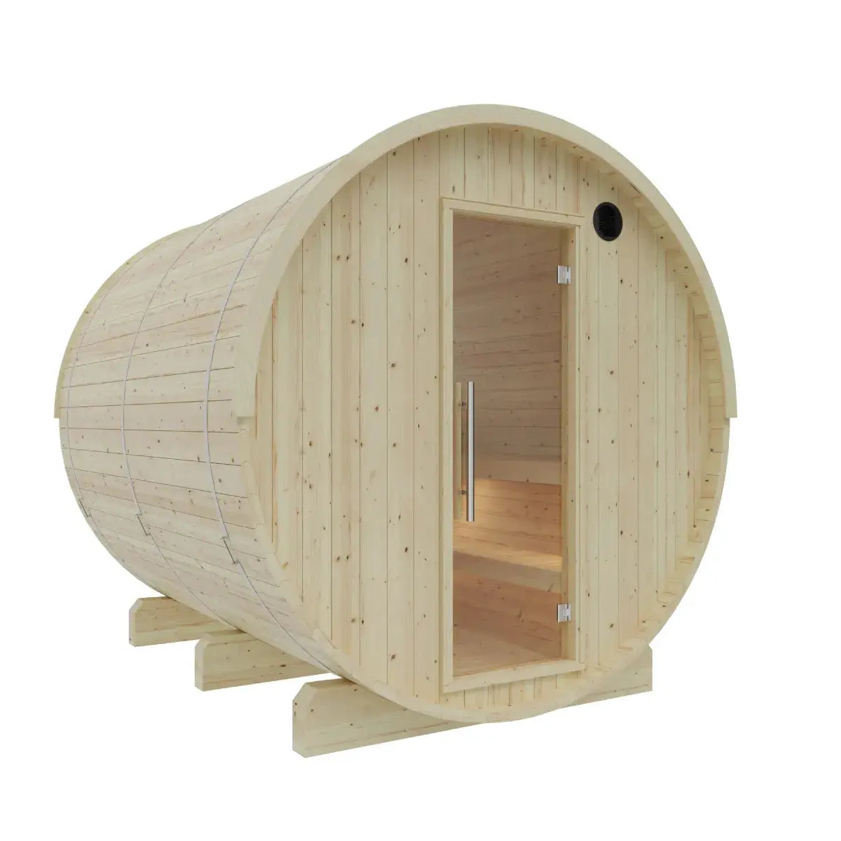 Vassa Finnish Barrel Sauna with WiFi Heater - Finnish Sauna Builders by Finnish Sauna Builders