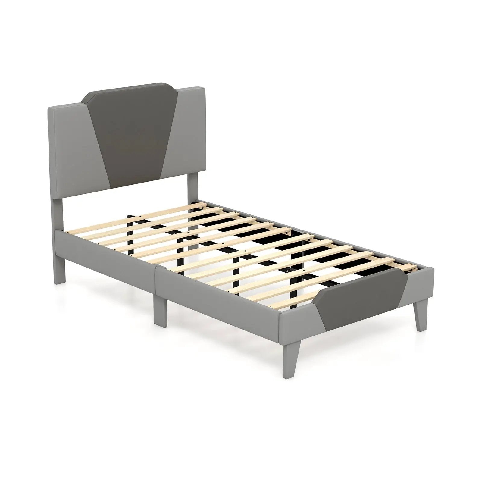 Full/Queen/Twin Velvet Upholstered Bed Frame with High Headboard by DirectDeals
